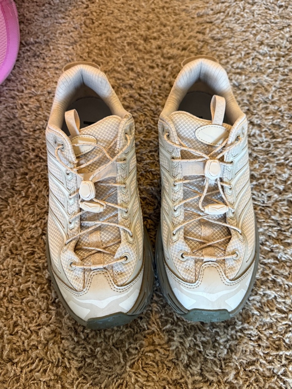 Hoka One One Women's Athletic Sneakers in Cream and White